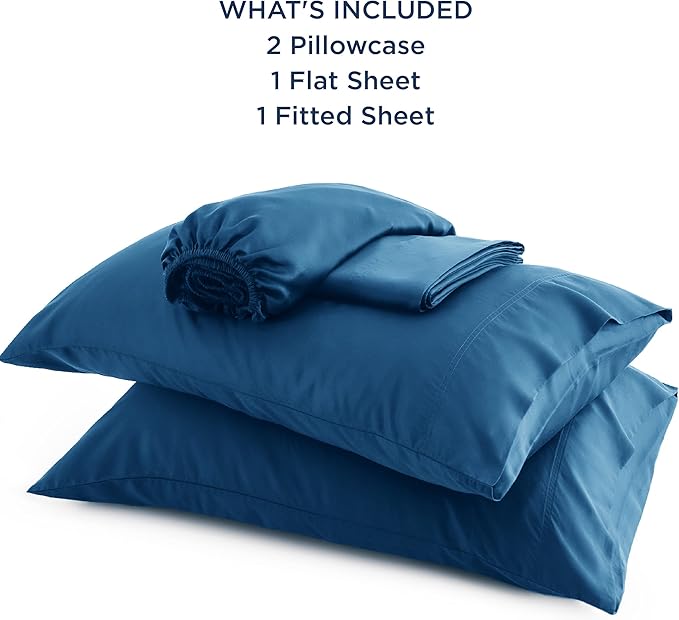 Bedsure California King Sheet Sets, Cooling Sheets, Rayon Derived from Bamboo, Breathable & Soft, Deep Pocket Up to 16 Inches, Hotel Luxury Silky Bedding for Hot Sleepers, Teal