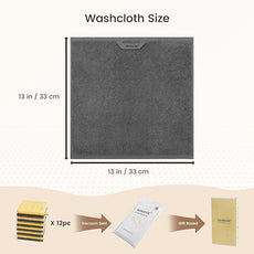 SEMAXE 100% Cotton Washcloths 12-Pack, 13 × 13 Inch Soft Luxury Face Towels – Super Absorbent & Quick-Dry, Premium Cloth with Hanging Loop, Oeko-TEX Certified, Gift-Ready Box
