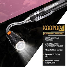 Telescoping Magnetic Pickup Tool Set, Inspection Mirror Telescoping, LED Flashlight, Cool Gadgets for Men, Stocking Stuffers, Gifts for Dad, Husband, Kids, Boyfriend, Magnet Stick