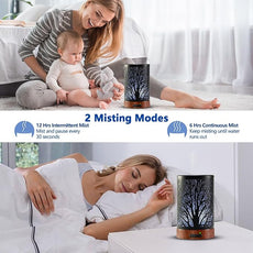 Oil Diffuser with Essential Oils Set – Aromatherapy Oil Diffuser 150ml with 6 Essential Oils Set, Cool Mist Diffusers for Essential Oils, Auto Shut-Off Protection,7 Colors Night Light, Gifts for Mom