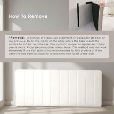 Hearth & Harbor Upholstered Full Headboard - Easy Assemble Channel Stitched Headboard Full Size - Wall Mounted Headboards with 3D Soundproof Wall Panels Peel & Stick Floating Headboards, Off White