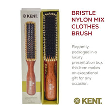 Kent CP6 Clothes Brush. 100% Natural Black & White Boar Bristle Lint Remover Especially for Cashmere, Wool and Silk for Keeping Delicate Fabrics Free from Fibres, Fluff and Pet Hair. Made in England