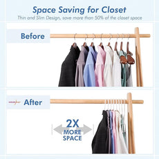 HOUSE DAY White Plastic Hangers 50 Pack, Plastic Clothes Hangers with Built-in Hooks, Durable and Strong Plastic Coat Hangers for Closet, Space Saving Clothing Hanger for Shirts, Coats, Skirt, Dress