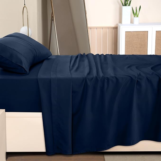 Utopia Bedding Twin Bed Sheets Set - Pack of 10 Sheet Sets - Perfect for Spa, Hotel, & Guest Bedroom - Brushed Microfiber - Shrinkage and Fade Resistant - Easy Care (Navy Blue)