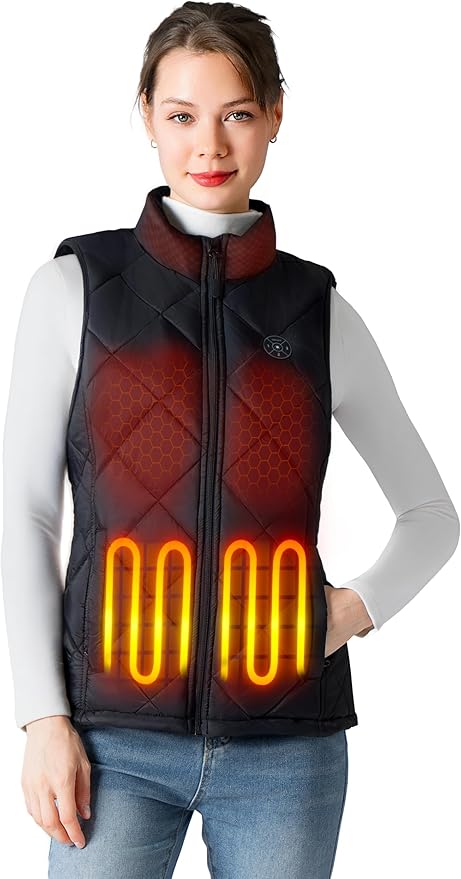 Professional Women's Heated Vest with 20000mAh Battery equipped with Flashlight