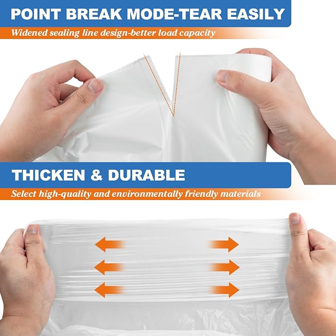 Charmount 3 Gallon Small Trash Bags, 104 Count – Unscented Clear Mini Garbage Bags for Bathroom, Office, Kitchen, 15L Wastebasket Liners