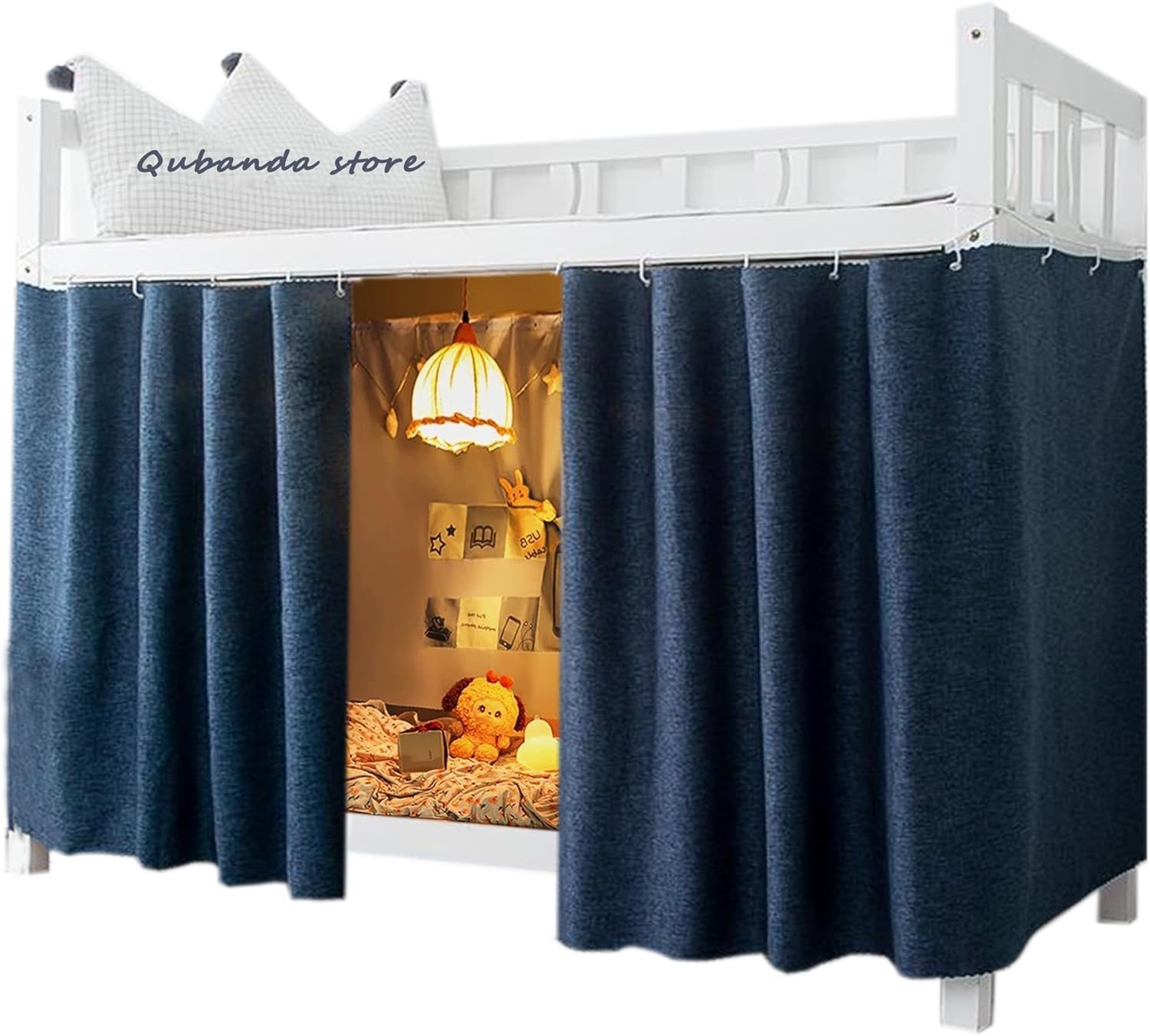 Dorm Home Solid Thicken Bunk Blackout Bed Curtains Cloth Bed Canopy Students Single Sleeper,1 Panel Black Dormly