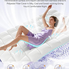 Dual Layer 5 Inch Memory Foam Mattress Topper King - 3 Inch Pillow Top Mattress Pad and 2 Inch Gel Memory Foam, 7-Zone Egg Crate Mattress Topper