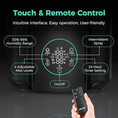 6L/1.59Gal Humidifier for Plants, Reptile Fogger Mister with Precise Temp & Humidity Probe/Expandable Hose, Smart Humidifier for Grow Tent, Mushroom, Houseplants, Reptile Tank 24H Timer