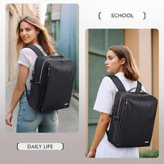 Stylish Laptop Backpack for Women Airline Approved Perfect for Work College and Travel Multi-Functional Casual Daypack Fits 17.3 Inch Notebook (Black)