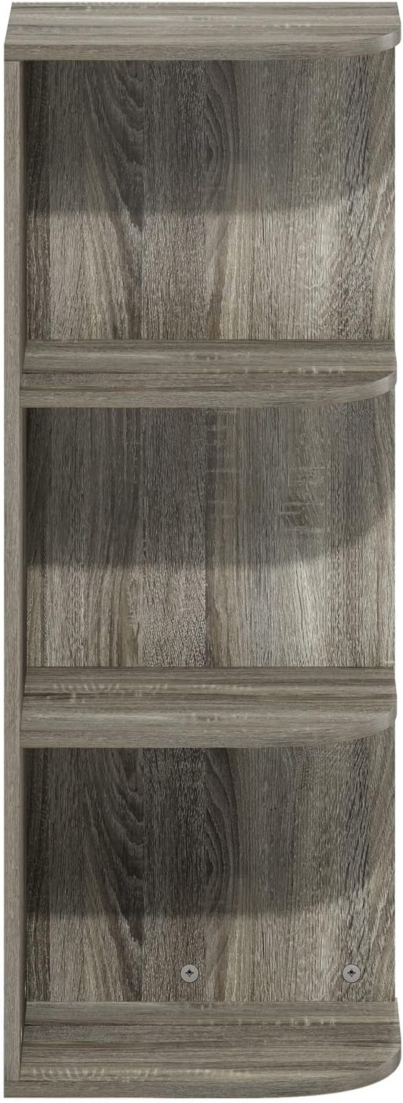 Furinno PASIR Book Shelf, 3-Tier Corner Bookshelf, Open Shelves Bookcase 9.3 x 12 x 31.5, for Living Room, Bedroom, Home Office, French Oak