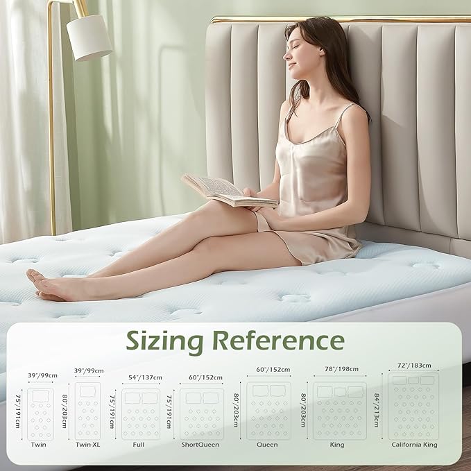 Hansleep Memory Foam Mattress Topper Queen Viscose Derived from Bamboo, Pillow Top Mattress Topper Queen with Deep Pocket, Breathable Mattress Pad for Back Pain Relief, 60" x80", White