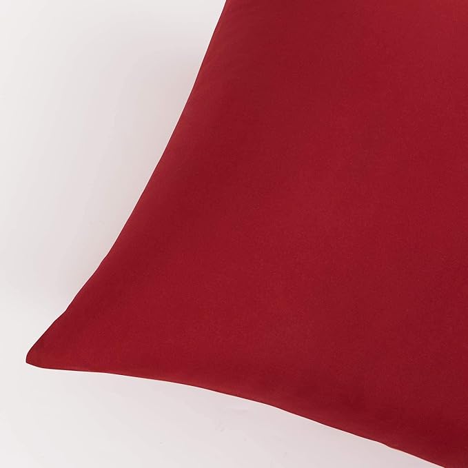 FLXXIE 2 Pack Microfiber King Pillow Cases, 1800 Super Soft Pillowcases with Envelope Closure, Wrinkle, Fade and Stain Resistant Pillow Covers, 20x36, Wine Red