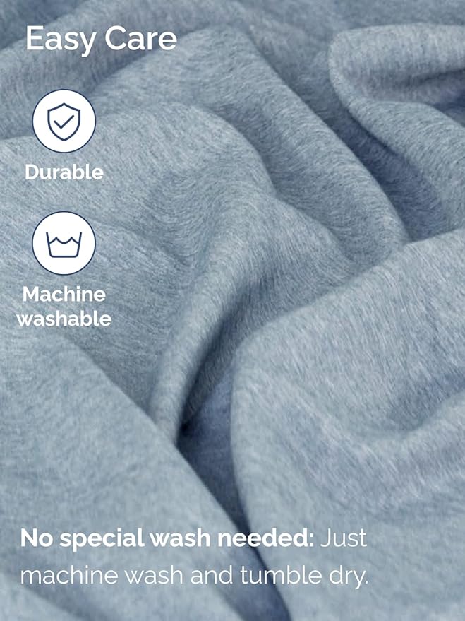 Extra Deep Pocket King Sheets - 4 Piece Breathable & Cooling Bed Sheets - Hotel Luxury Sheet Set - Soft, Wrinkle Free & Comfy - Easily Fits Extra Deep Mattresses - Deep Pocket Heathered Blue Sheets