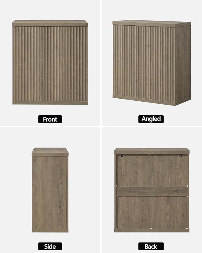 SICOTAS Buffet Cabinet with Storage Accent Sideboard Modern Credenza with Doors & Shelves Fluted Media Console Mid Century Coffee Bar Table for Living Room Kitchen Dining Room Hallway (3PCS)