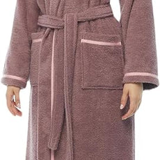 Arus Women's Hooded Classic Bathrobe Turkish Cotton Robe with Full Length Options