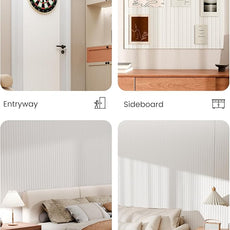 Bumusty Large Cork Board Alternative-36 x24 Felt Bulletin Board Tiles, with 30 Pushpins, 40 Adhesive Tabs, 6-Pack Slat Wall Paneling, Cork Boards for Office Push Pin Board Felt Board-Milky White