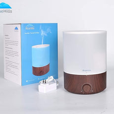 BlueHills Premium 4000 ml XL Essential Oil Diffuser 4L 4 Liter 70 Hour Run Humidifier Aromatherapy 1 Gallon Big Capacity High Mist Output for Extra Large Room Home Mood Lights Dark Wood Grain E402
