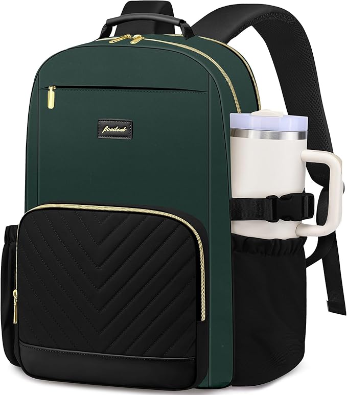 Laptop Backpack for Women Bookbag: 15.6 inch Work School Backpacks with Pouch Pocket for Large Capacity Cup & USB Charger College Book Bag Travel Business Nurse Teacher Bookbags Anti-theft Back Pack