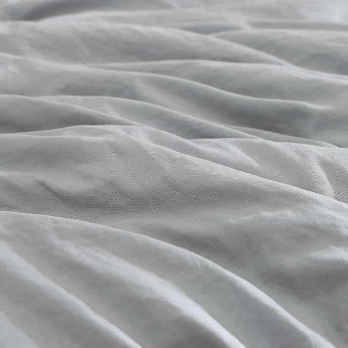 WRENSONGE Full Size Comforter Sets- 7 Pieces Soft Light Grey Bed in a Bag with Fitted Sheet, Flat Sheet, 2 Pillow Shams, 2 Pillowcases, Warm Bedding Sets for All Season