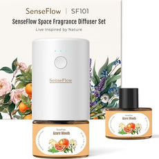 SF101 Pro Waterless Plug-In Air Freshener, 100% Plant-Based Ultrasonic Diffuser, Adjustable 120-Day Scent Air Mist, Covers 100㎡ for Home, Hotel-Azure Woods