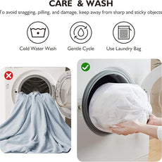 EMME Muslin Cotton Duvet Cover Set Blue Twin Size Linen Like Soft Breathable Lightweight Summer Comforter Cover Set with Zipper Closure (Blue, Twin, 68