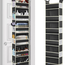 Over The Door Hanging Organizer 6-Shelves and 12 Side Pockets, Over The Door Storage Organizer, Back of Door Organizers for Baby Accessories and Children's Toys (13