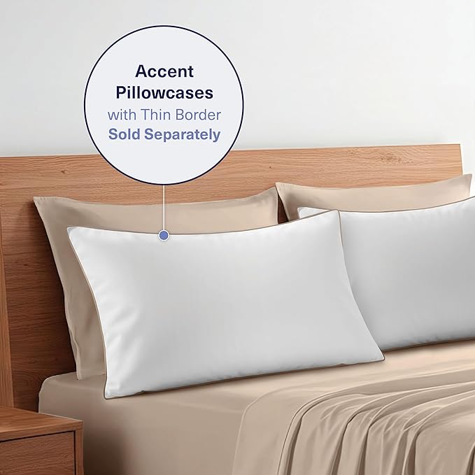 Kickoff Viscose Bamboo Sheets Twin Size 3-pc 100% Organic Bamboo Viscose Bed Cooling Sheets Twin Size Set Cool Bedding for hot Sleepers Sheet, Flat, Fitted, Pillowcase (Taupe Latte, T)