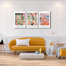 Wieco Art 3 Piece Henri Mattise Canvas Wall Art Abstract Colorful Matisse Posters Canvas Prints for Wall and Home Office Decorations