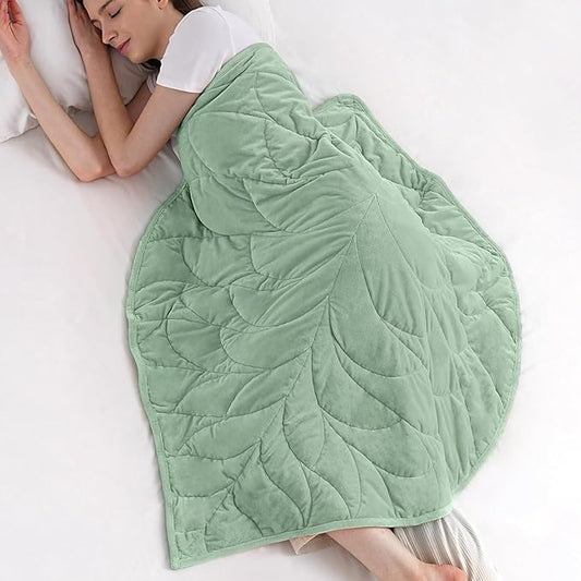 Kaisa Weighted Blanket for Adults (5 lbs,23"x29"), Soft Heavy Blanket Machine Washable, Small Size Weighted Blankets with Glass Beads for Couch and Bed, Sage Green