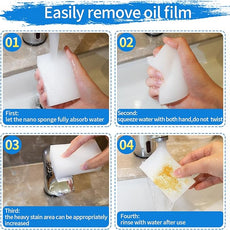 100-Pack Magic Cleaning Sponges Eraser, Multi-Functional Melamine Sponge Foam Cleaning Pads for Household Kitchen Bathroom Furniture Bathtub Sink Cleaning Kitchen Dish Sponge, 3.1