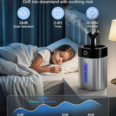 Feekaa Stainless Steel Humidifier Dishwasher Safe, 4L/1Gal Cool Mist Humidifiers for Bedroom, Easy Clean Humidifier Large Room, Humidifiers for Baby Nursery Living Room Office Plant, Black