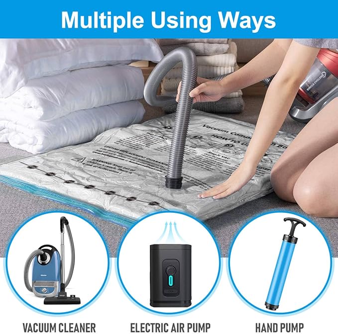 BoxLegend Vacuum Storage Bags with Large Size Hand Pump 8 Jumbo 31.5’’x39.37’' Thickened Vacuum Seal Bags for Clothing Space Saving Vacuum Pack Storage Bags for Pillow Comforters Bedding