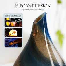 Porseme 280ml Essential Oil Diffuser Glass Color Changing Aroma Air Diffusers Aromatherapy Ultrasonic Cool Mist Humidifier 7 Running Hours Waterless Auto-Off for Sleeping, Yoga, Office, Spa (Galaxy)