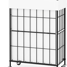 Slim Laundry Hamper, 60L Laundry Basket with Wheels, Clothes hamper with Removable Liner Bag