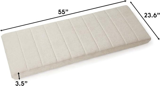Nestl Upholstered Full Headboard - Easy Assemble Channel Stitched Headboard Full Size - Wall Mounted Headboards with 3D Soundproof Wall Panels Peel & Stick Floating Headboards, Beige