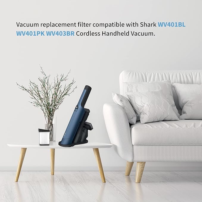 4 Pack Replacement Fabric Filter Compatible with Shark Cordless Handheld Vacuum WV410PR WV410CO WV401BL WV401PK WV403BR WV410BL WV410GN WV410TL, Compare to Part XFFWV400