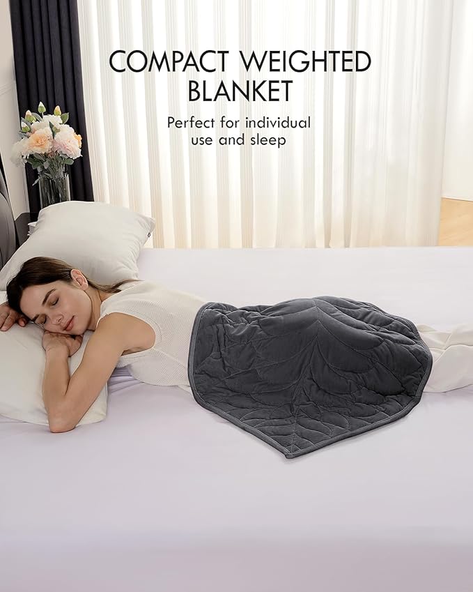 Kaisa Weighted Lap Blanket 5 lbs 23" x 29", Cozy Luxury Crystal Velvet Small Weighted Blanket for Adults, Portable Travel Weighted Blanket for Relaxation, Ideal Gifts for Christmas New Year, Gray