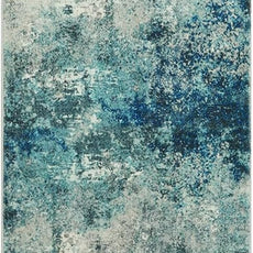 Lahome Modern Abstract Runner Rug with Rubber Backing - 2x6 Washable Rug Runners for Hallways Non Slip, 6 Ft Long Accent Carpet for Bathroom Kitchen Bedroom Entryway,Blue/Grey