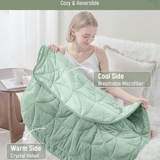 Weighted Lap Blanket 7 lbs for Adults, Luxury Soft Small Weighted Blanket, Compact Portable Weighted Lap Pad for Relaxation, Sleeping, Travel, All-Season Use, Sage Green, 40