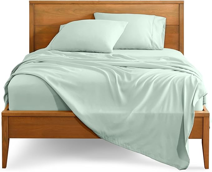 Bare Home Split Head Flex King Sheet Set - 1800 Ultra-Soft Microfiber Bed Sheets - Double Brushed - Deep Pockets - Easy Fit - 4 Piece Set - FlexTop Bedding Sheets (Split Head Flex King, Spring Mint) BareHome