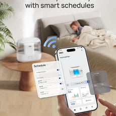 Dreo Smart Humidifier, Cool Mist Humidifiers for Bedroom, Quiet 4L Top Fill Ultrasonic Humidifiers for Home Office Plant & Baby with Nightlight, LED Display, 36H Runtime, APP/Voice Control, HM311S