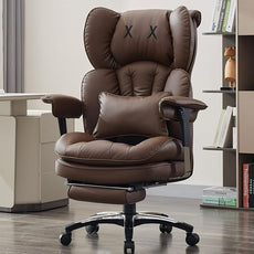 Efomao Big and Tall Office Chair with Footrest – High Back Computer Chair with Adjustable Armrests，Executive Office Chair with Wide Seat, Modern Desk Chair for Home Office, Gaming, or Study, Brown