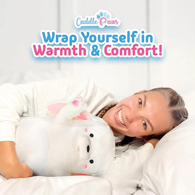 Big Bunny Plush Body Pillow for Kids | Long Stuffed Animal Cuddle Pillow | Soft Hugging Toy | Plushie Gift for Girls & Boys | Long Plush Body Pillow for Sleep & Comfort | Medium, 35 Inches