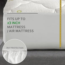 Twin XL Air Mattress Topper, Quilted Thick Viscose Air Mattress Pad Cover, Noiseless Extra Plush Pillow Top Mattress Topper Extra Long Twin Fits 15-23 Inches Deep Mattresses