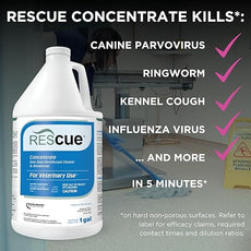REScue Canister Wipes & RTU 32oz Disinfectant & Gallon Concentrate – Disinfectant Cleaner for Vet Use, Designed to Clean Kennels, Litter Boxes & More
