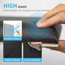 Art3d Peel and Stick Black King Headboard, 12-Pack Upholstered Headboard for Queen, Full-Size Bed, Padded Wall Panel