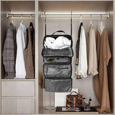 Suitcase Organizer, Travel Luggage Organizer Portable Hanging Travel Shelves Collapsible Hanging Packing Cubes for Carry on Suitcase