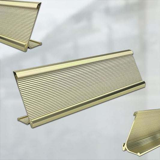 10 Pack 2" x 8" Aluminum Desk Name Plate Holder, Office Name Plate Holder for Desks, Desk Sign Holder for Office Conference, Meeting Room or Other Business Event (Gold)
