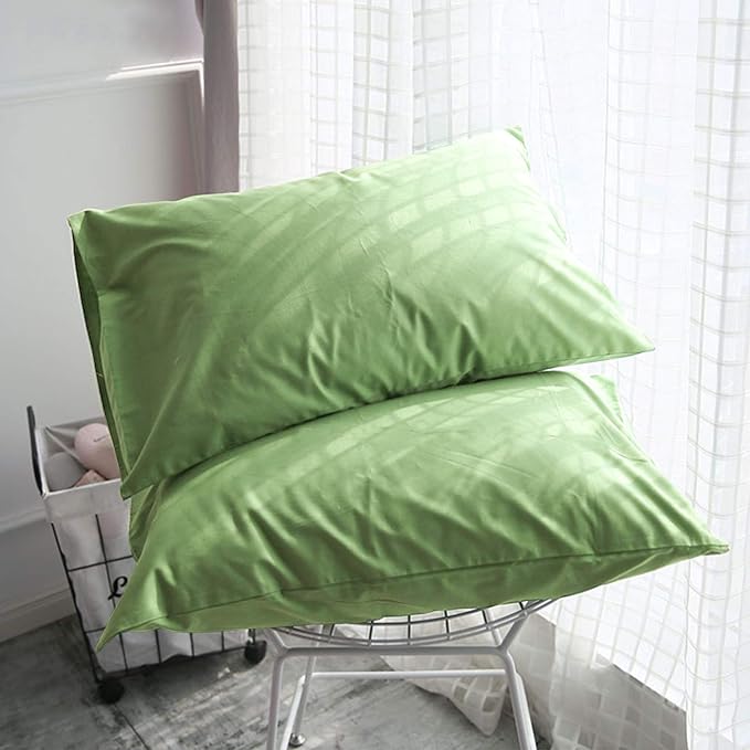 FLXXIE Microfiber Pillow Cases Queen Size Set of 2, Soft Pillowcases with Envelope Closure, Wrinkle Resistant Pillow Covers, 20x30, Sage Green